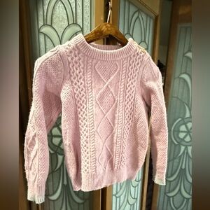 Boden Girl’s Pink Cable Knit Sweater 
Size 9-10yrs old.